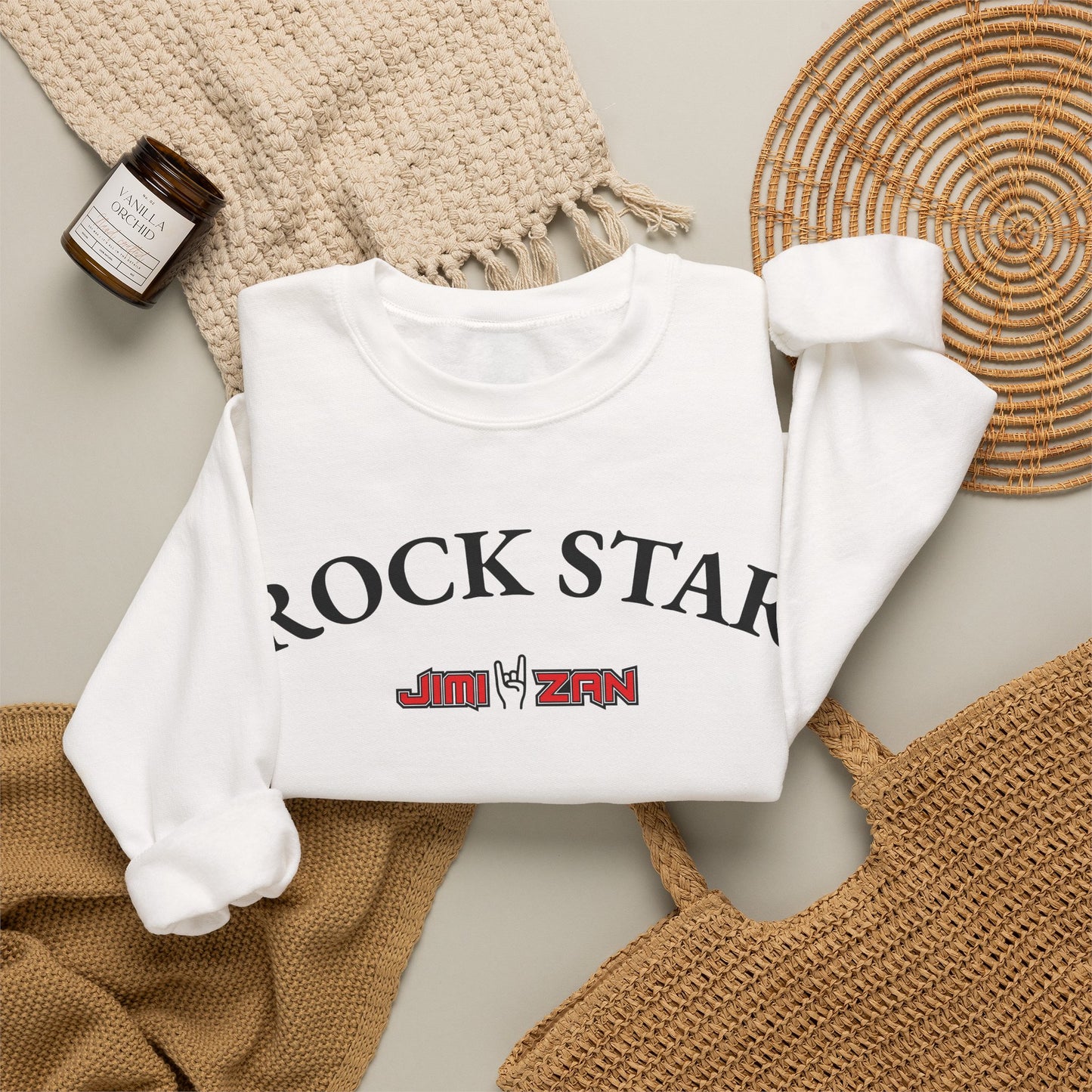 Sweatshirt - Rock Star - White