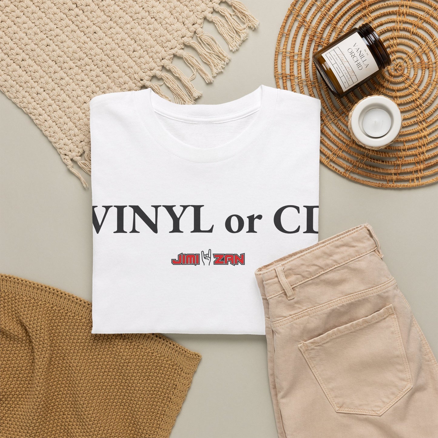 Vintage - Vinyl or CD T‑Shirt – White