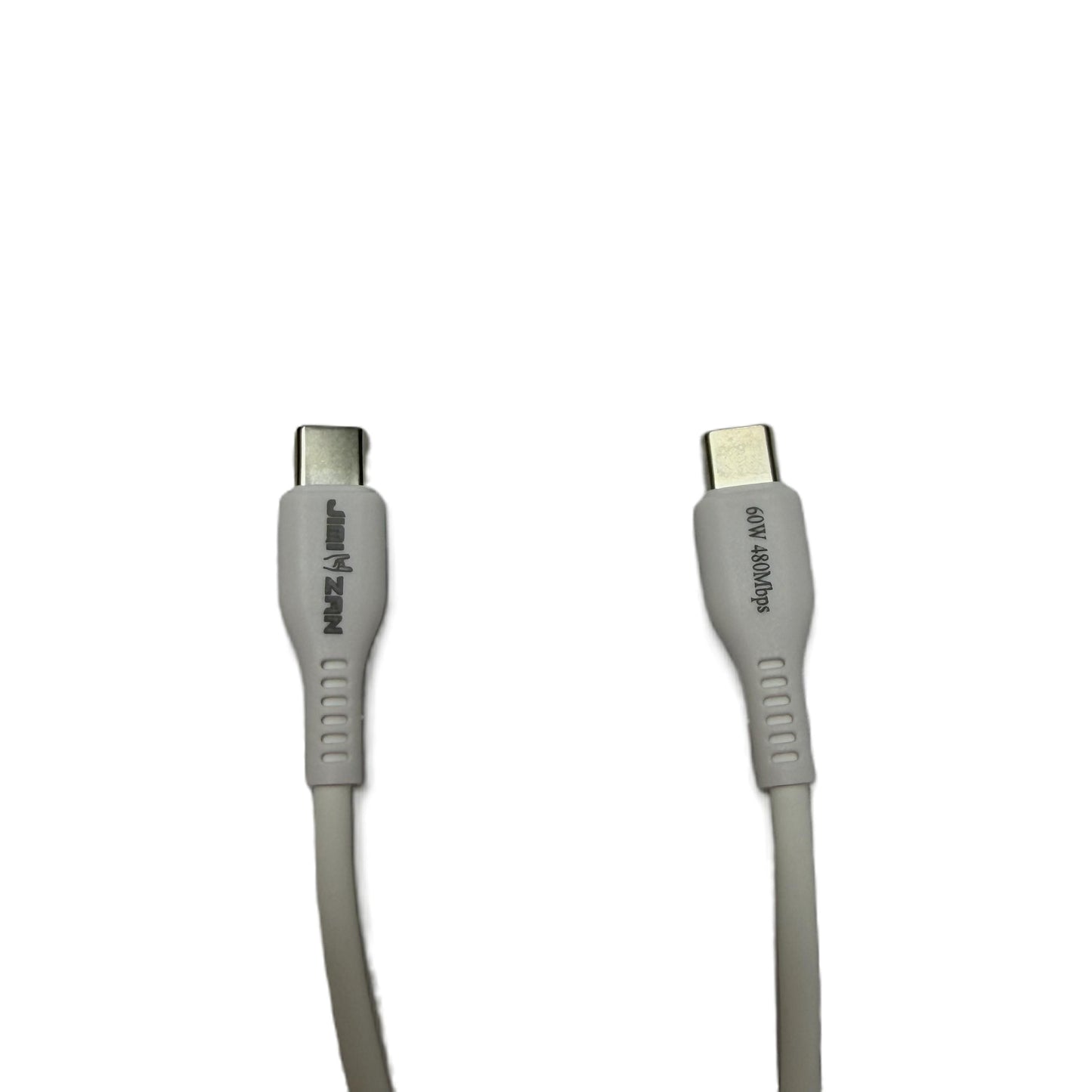 1M USBC to USBC 60W Cable, 480Mbps for data and charging - White